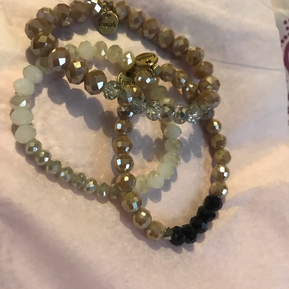 Erimish bracelets 6 , nude, cream/gray, teal